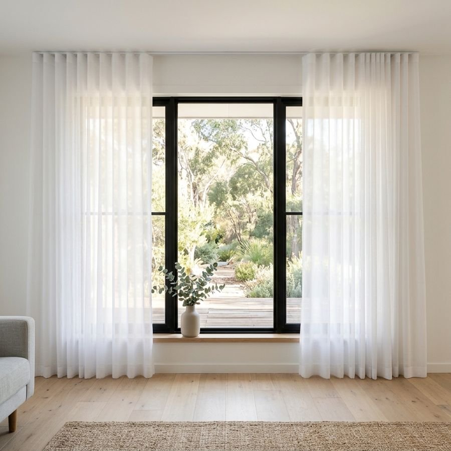 Snow sheer curtains in a room