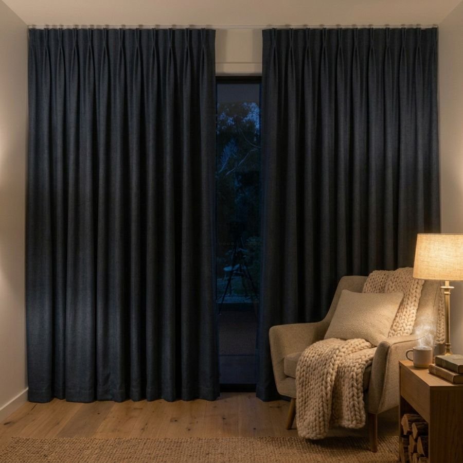 Ink thermal curtains in a room